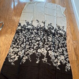 Elegant Light Black and White Floral Shawl or Wrap